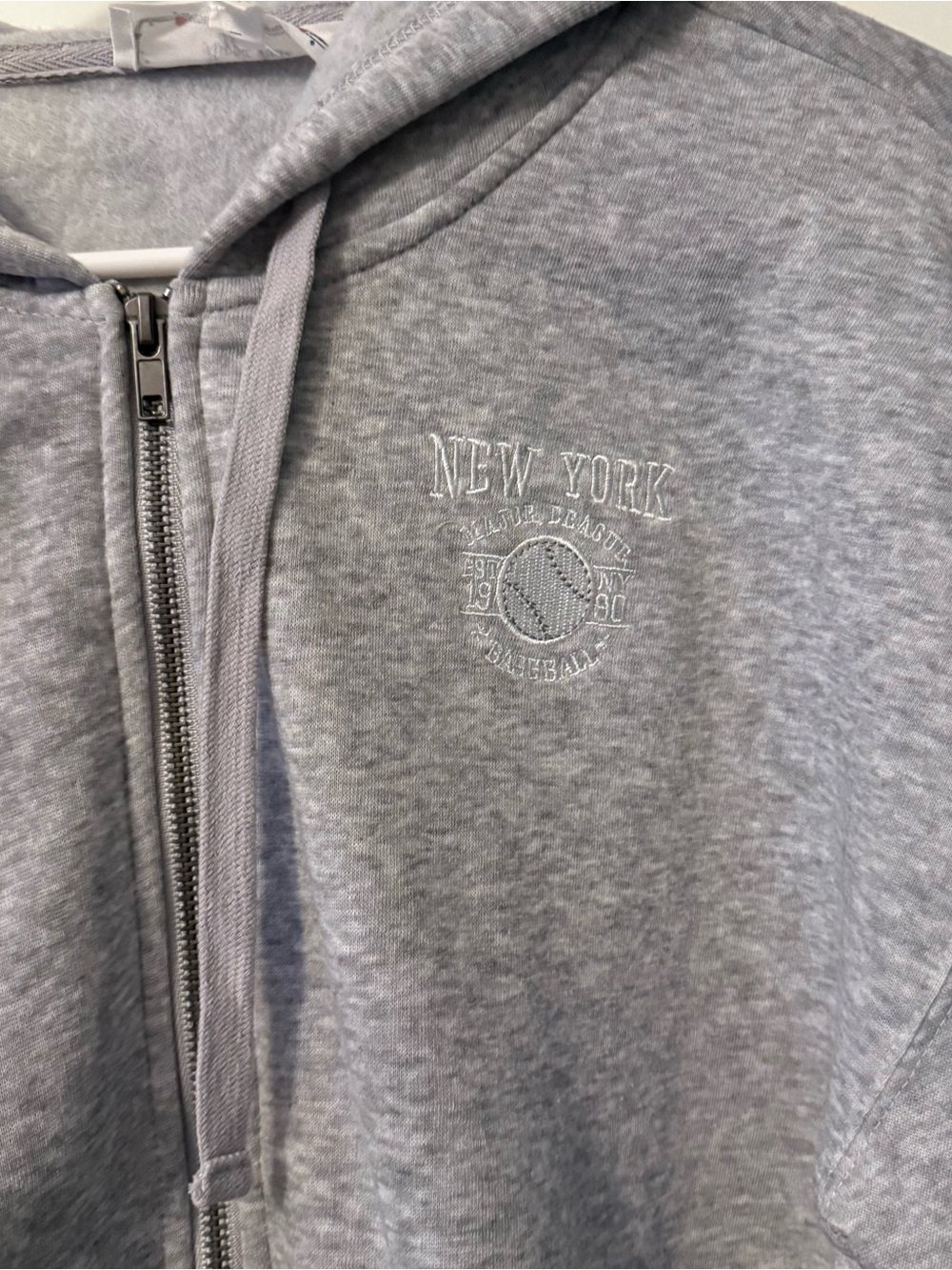Hippie Rose Heather Gray Embroidered Zip-Up Hoodie